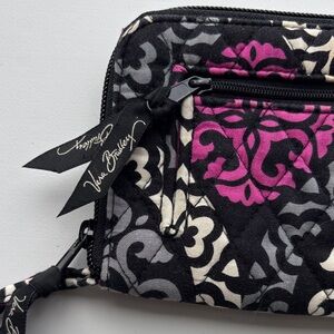 Vera Bradley Black and Purple Quilted Wristlet